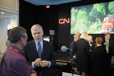 CN president and chief executive officer Luc Jobin listens to a shareholder question during the company’s annual general meeting held Tuesday in Regina, SK. (CNW Group/CN)