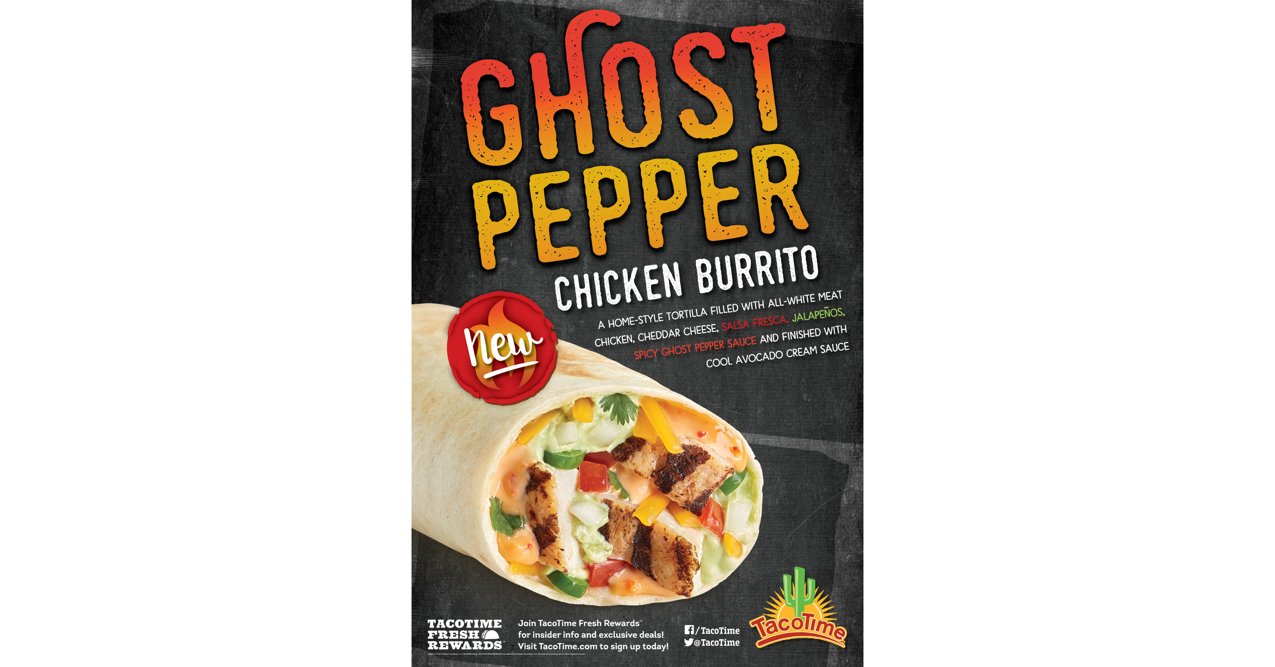 TacoTime Heats Up With New Ghost Pepper Chicken Burrito