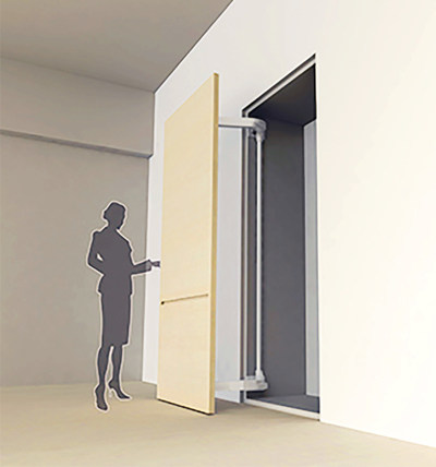 Sugastsune's award winning LIN-X1000 Lateral Door Opening System.