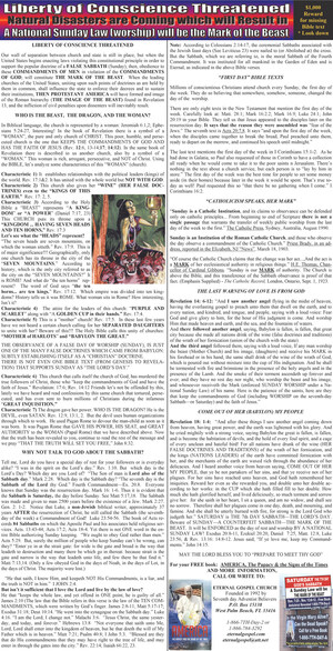 The Eternal Gospel Church: Sabbath-Keeping Pastor Publishes Controversial Newspaper Ads