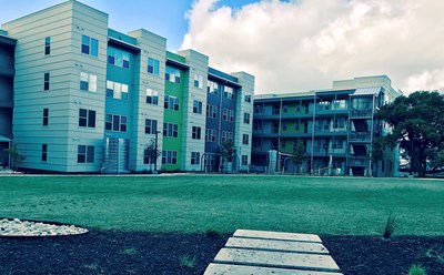 A view of Lakeline Station Apartments in Northwest Austin.