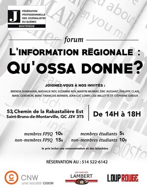 Une invitation de la FPJQ-Montérégie - L'information régionale, qu'ossa donne?
