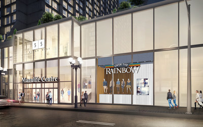 Manulife Centre Redevelopment – Balmuto Street West View. This promotional rendering is not the final version and is subject to change. (CNW Group/Over the Rainbow Ltd.)