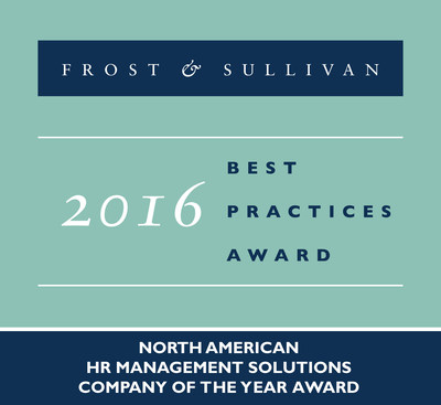Frost & Sullivan recognizes ADP® with the 2016 North American Company of the Year Award