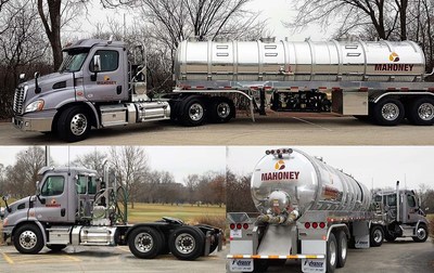 Mahoney Environmental's new freightliner tractors and advance trailers were unveiled to the company at their 2017 Kickoff Meeting. This was the first step in Mahoney's quest for reducing their carbon footprint through efficiency of their fleet.