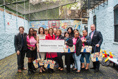 Avon Representatives and Avon Foundation for Women present a $5,000 grant to Sanctuary for Families, surpassing more than $675,000 total donations to the organization.