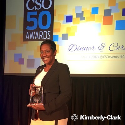 Victoria Thomas, information security awareness program lead for Kimberly-Clark, accepts the prestigious CSO50 Award at the annual CSO50 Conference in Scottsdale.