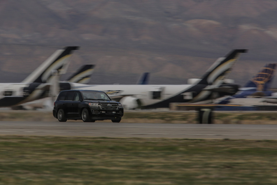 The Toyota Landcruiser has earned the title of "World's Fastest SUV" thanks to a record speed of over 230 mph, attained by the custom 2,000-horsepower Land Speed Cruiser driven by former NASCAR driver Carl Edwards.