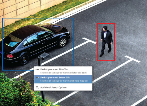 Figure 1. Avigilon Appearance Search is a sophisticated deep learning AI search engine that enables users to quickly locate a specific person or vehicle of interest across an entire site. (CNW Group/Avigilon Corporation)