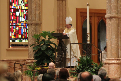 Bringing a message from Pope Francis, the Vatican’s Apostolic Papal Nuncio to the United States, Archbishop Christophe Pierre, served as homilist today at the Catholic Charities of the Archdiocese of Chicago 100th Anniversary Mass of Thanksgiving at Holy Name Cathedral in Chicago. The agency is the largest Catholic Charities in the country, serving nearly 1 million people each year. Photo Credit: Catholic Charities of the Archdiocese of Chicago