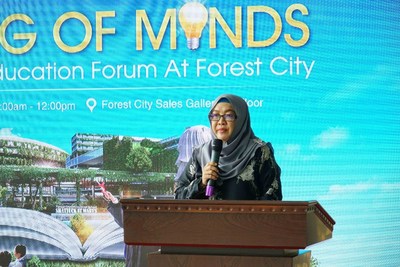 Norbiha Binti Buang, sector head of Private Education and Special Education at Department of Education, delivering a speech