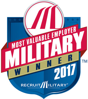 RecruitMilitary Recognizes Level 3 as a 2017 Most Valuable Employer (MVE) for Military® Winner