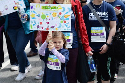 A participant in the annual Kids Walk for Kids with Cancer event shows support for the cause in Central Park in New York on May 6, 2017. Since it was established in 2001, Kids Walk has raised more than $5 million for pediatric cancer research at Memorial Sloan Kettering Cancer Center. Visit www.kidswalkmsk.org to learn more.