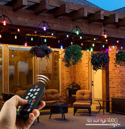 Create over 120 color combinations with Enbrighten Seasons Color Changing Cafe Lights.