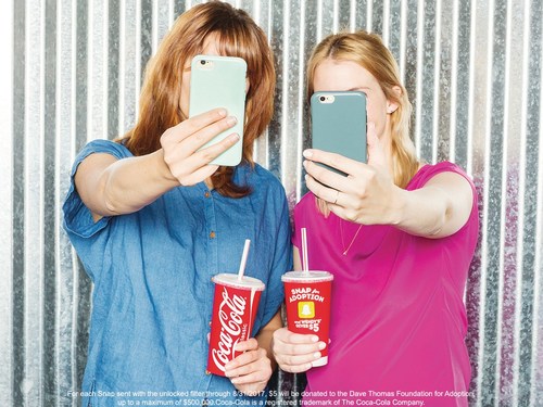 Wendy’s® has partnered with Snapchat to create a special selfie filter that can be unlocked with a purchase of a drink cup. For each selfie shared with the filter, Wendy’s will donated $5 toward finding a loving and caring family for every child in foster care.