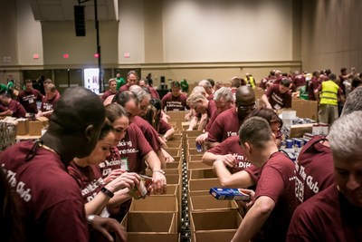 BJ's Team Members build 4,500 Healthy Pantry Boxes and repack 40,000 pounds of farm-farm fresh potatoes into family-sized packs for Second Harvest Food Bank of Central Florida, a Feeding America Member food bank, during BJ's Annual Team Member Conference on March 8, 2017.