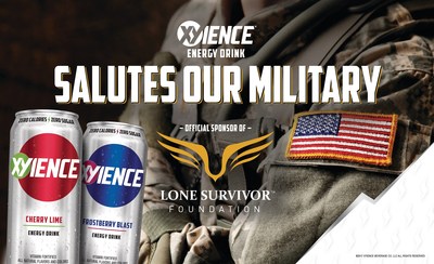 XYIENCE, the original great tasting, zero calorie energy beverage, is supporting the Lone Survivor Foundation to further their mission to restore, empower, and renew hope for wounded service members and their families. Until August 20, XYIENCE will recognize a military “Hero of the Week” on the brand’s social media pages and make a donation to the Lone Survivor Foundation in his/her honor. Nominations will be accepted starting today via XYIENCE.com. (PRNewsfoto/XYIENCE)