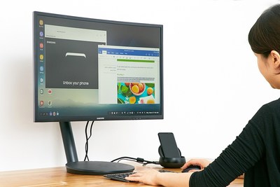 Pictured is the Samsung DeX which enables people to use their smartphones as a desktop computer.