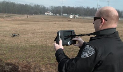 Somerset County, New Jersey, is first sheriff’s office in the country to use the Project Lifesaver Indago unmanned aerial system (UAS). Deputies participated in training on the system earlier this year. Somerset County has 40 clients enrolled in Project Lifesaver: 23 children who have autism or Down syndrome and 17 adults who have dementia. Photo courtesy Lockheed Martin.