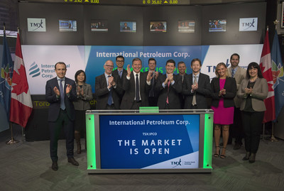 Mike Nicholson, CEO, International Petroleum Corp. (IPCO), joined Shaun McIver, Chief Client Officer, Equity Capital Markets, TMX Group, to open the market. International Petroleum Corp. is an international oil and gas exploration and production company with a portfolio of assets located in Europe and South East Asia, providing a solid foundation for organic and inorganic growth. IPC is a member of the Lundin Group of Companies. International Petroleum Corp. commenced trading on Toronto Stock Exchange on April 24, 2017. (CNW Group/TMX Group Limited)