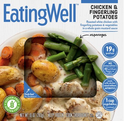 EatingWell is pleased to introduce six delicious new flavors to its single-serve frozen entree line, including Chicken & Fingerling Potatoes. Each entree provides convenient, great-tasting food made to fit consumers' healthful lifestyles, with adventurous world flavors, lots of vegetables, whole grains, and lean proteins.