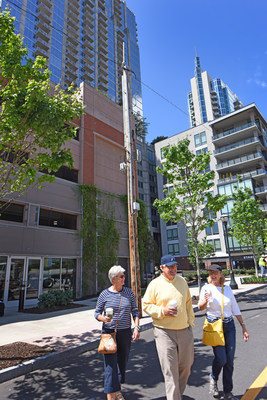 Mobilitie is bringing improved wireless service and 5G capability to Atlanta by adding small-cell sites to street lights, utility poles and free-standing cell poles like this one located in Midtown Atlanta.