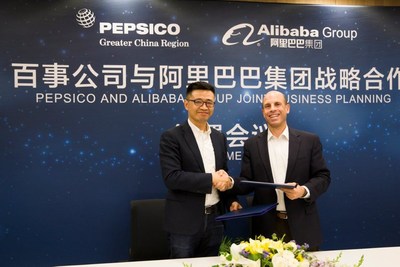 Jet Jing, Vice President of Alibaba Group and Mike Spanos, PepsiCo GCR President & CEO.  Credit: PepsiCo