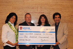 Unifor donates to Oxfam Canada South Sudan famine relief