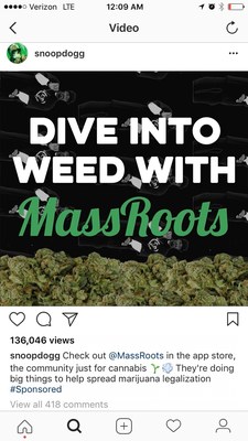 Post on Snoop Dogg's Instagram on the evening of May 10, 2017