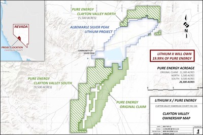 FIGURE 1: CLAYTON VALLEY OWNERSHIP MAP (CNW Group/Lithium X Energy Corp.)