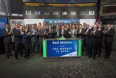 Jason Smith, President and Chief Executive Officer, Real Matters Inc. (REAL), joined Ungad Chadda, President, Capital Formation, Equity Capital Markets, TMX Group, to open the market. Established in 2004, Real Matters is a network management services provider for the mortgage lending and insurance industries. Real Matters' platform combines proprietary technology and network management capabilities with tens of thousands of independent qualified field agents to create an efficient marketplace for the provision of mortgage lending and insurance industry services. Real Matters Inc. commenced trading on Toronto Stock Exchange on May 11, 2017. (CNW Group/TMX Group Limited)