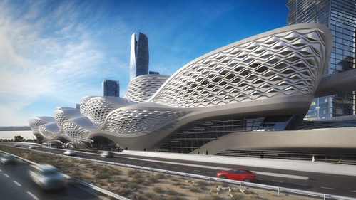 One of Riyadh Metro's new iconic stations designed by Zaha Hadid Architects. The High Commission for the Development of Arriyadh is building the world’s largest public transit system. (CNW Group/The High Commission for the Development of Arriyadh (HCDA))