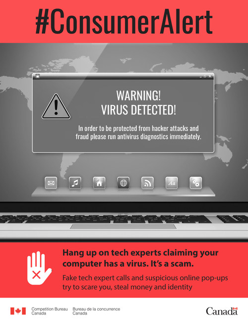 Hang up on tech experts claiming your computer has a virus. It’s a scam. (CNW Group/Competition Bureau)