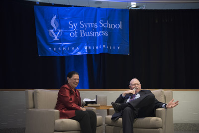 Marcy Syms and 2017 Sy Syms Humanitarian Award recipient Michael Steinhardt at the annual Sy Syms School of Business Awards Gala Dinner at Citi Field