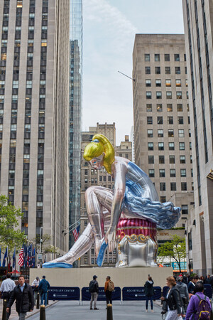 Kiehl's Since 1851 and Art Production Fund Present Seated Ballerina by Jeff Koons on view May 12 - June 2, 2017 at Rockefeller Center