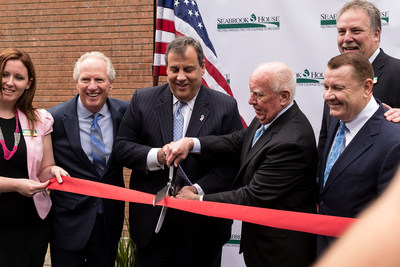 Seabrook House’s Ribbon Cutting on May 11, 2017  Larena Wilde Director of Outpatient Services, Edward Diehl President, The Honorable Chris Christie, Governor of New Jersey, Donald W. Burden, Mayor of Shrewsbury, New Jersey, Mark Dunn Washington representative for the National Association of Addiction Treatment Providers, and Drew Laskowski Director of Finance.