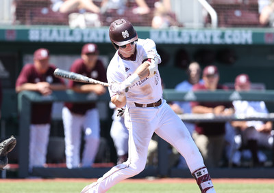 Mississippi State outfielder Brent Rooker, who leads all of Division 1 college baseball in slugging percentage and is in the top 10 of most major statistical categories, including home runs, RBIs and hits, is one of five finalists for the 2017 C Spire Ferriss Trophy, which annually goes to the state's top college baseball player. - photo courtesy of Mississippi State Athletics