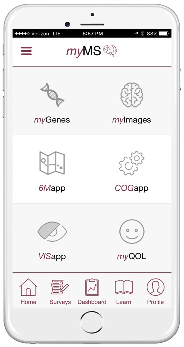 myMS is the world's first smartphone app capable of collecting large amounts of clinical, imaging and genetic data for people with multiple sclerosis.