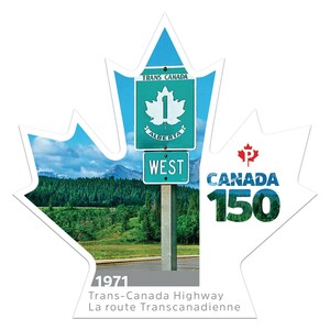 Le cinquième timbre Canada 150 célèbre la route Transcanadienne, un exploit d'ingénierie de 8 000 kilomètres