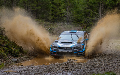 Subaru Driver David Higgins wins 2017 Olympus Rally, round three of the ARA National Championship.