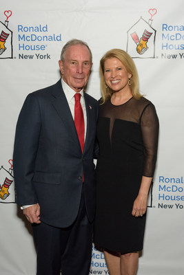 Three-term Mayor of New York City and Founder of Bloomberg LP and Bloomberg Philanthropies, Michael R. Bloomberg with Chairman of the Board of Ronald McDonald House, Tina Lundgren at the 25th annual Ronald McDonald House of NY Gala.