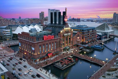 Pratt Street’s Power Plant, the second most attended tourist destination in Baltimore, is a mixed-use project in the heart of Baltimore’s World Famous Inner Harbor that features the Hard Rock Café, Barnes and Noble and Maryland’s famed Phillips Seafood, along with spectacular loft offices and the headquarters of The Cordish Companies.