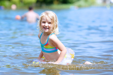 Be a water watcher.  Whether your children are in a backyard swimming pool, at a community center or swimming in a lake, always watch them. Swimming pools are the most common site for drowning among children 4 and under.