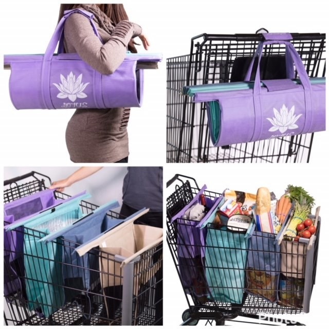Now available at Amazon.com, the new patent-pending, eco-friendly Lotus Trolley Bag, offers a shopping bag system that boasts four large bags and was designed to help shoppers easily organize and efficiently pack their groceries in a fraction of the time. The Lotus Trolley Bag system is reusable with durable, washable bags that easily spread out, accordion-style, in a grocery shopping cart.
