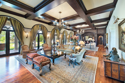 Platinum Luxury Auctions has announced the upcoming sale of this spectacular waterfront mansion located in Daytona Beach, Florida. Built and owned by the France family, the founders of NASCAR, the property offers 3.8 acres and more than 325 feet of water frontage on Daytona’s Halifax River. Though not previously offered for sale, the home was appraised for $13.8 million. Discover more at RiverfrontLuxuryAuction.com. Pictured: The grand 