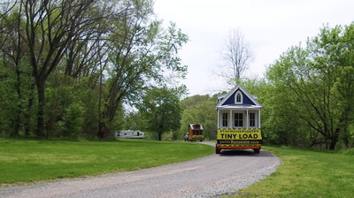 “Clara,” one of the newest Tiny Houses from Petite Retreats, arrives at Circle M RV & Camping Resort to kick off the Tiny House Road Trip.