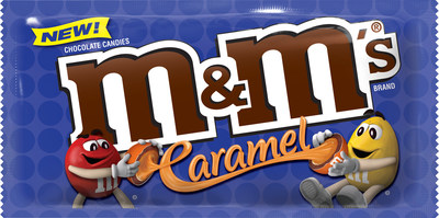 M&M’S® Caramel Chocolate Candies take center stage at the 2017 Sweets & Snacks Expo in Chicago this week. Mars Chocolate North America launched this innovative treat earlier this month. It features a delectable combination of rich, milk chocolate with a smooth caramel center – and it is coated in the world-famous colorful candy shell. They will be available in three sizes: 1.41-ounce singles, 2.83-ounce share size, and 9.9-ounce sharing size stand-up pouch. (PRNewsfoto/Mars, Incorporated)