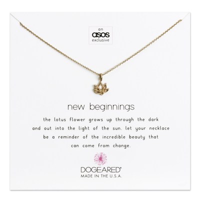 Dogeared X ASOS Exclusive Rose Gold New Beginnings Necklace