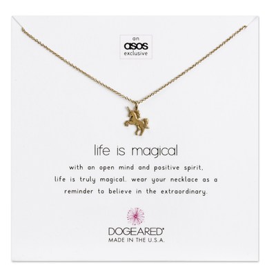 Dogeared X ASOS Exclusive Rose Gold Unicorn Necklace