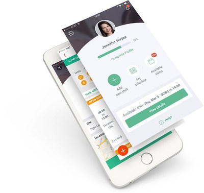 Multiple Views of Swift Shift's Home Health Mobile Application